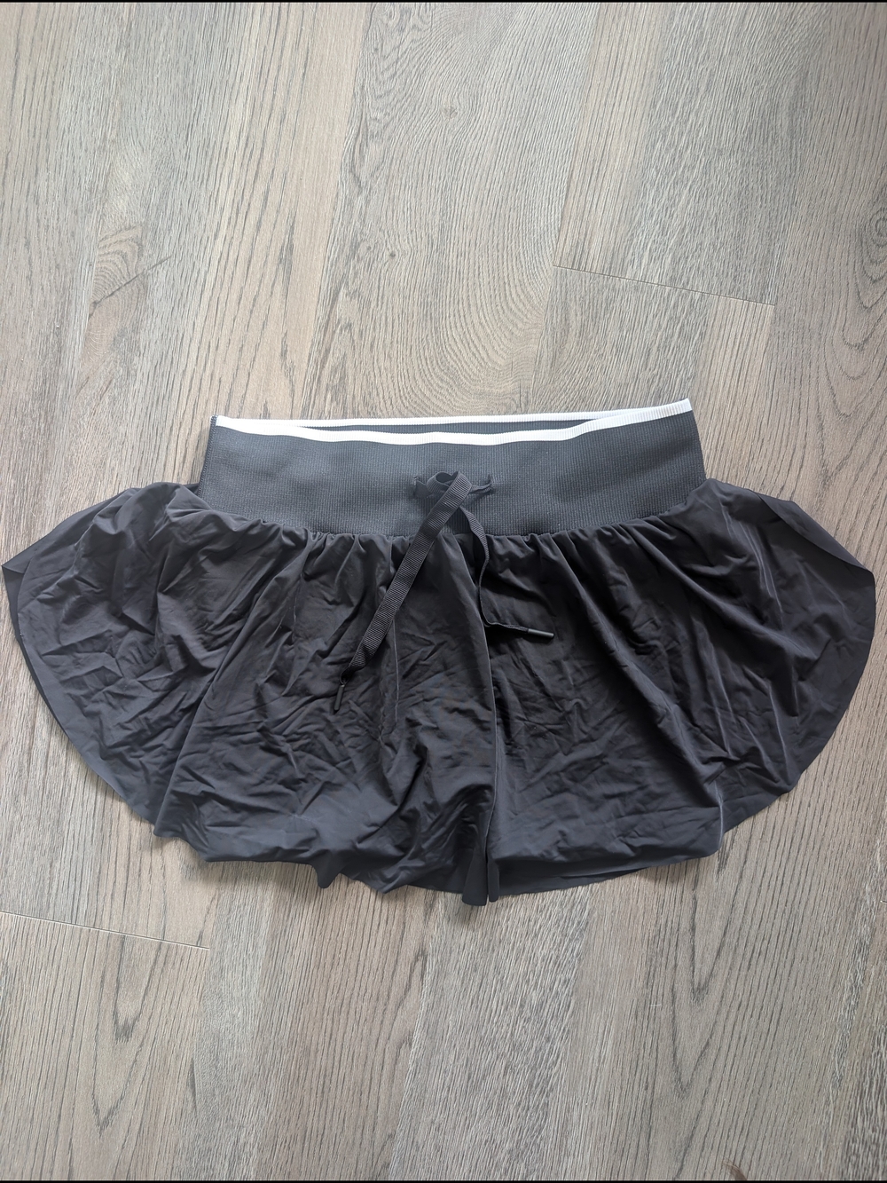 Black Athletic Skirt with Wide Elastic Waistband
